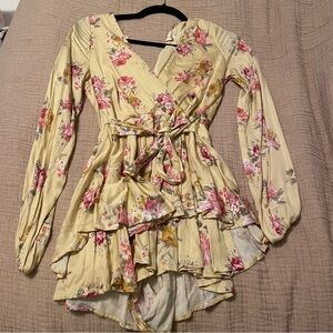Altard state yellow and pink floral romper